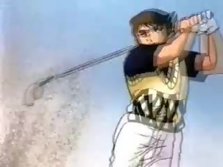 Animat sweetie lovit căţeluş stil pe the golf câmp