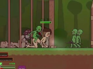 Captivity &vert; stadium 3 &vert; naken hunn survivor fights henne måte gjennom oversexed goblins men mislykkes og blir knullet hardt svelge liters av sæd &vert; hentai spill gameplay p3