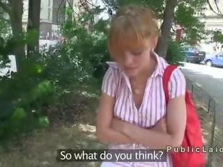 Czech amateur blowjob and fucking POV in public