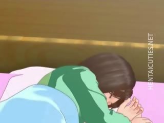 Charmig 3d animen tonåring har en våt dröm