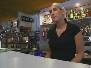 Big tits amateur bartender payed fucking