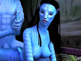 Avatar enchantress anala körd av enormt blå axel