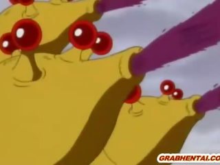 Hentai merginos prigautas ir smashing išgręžtas iki monstras tentacles