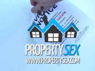 Propertysex tenant עם phenomenal פטמות זיונים שלה landlord
