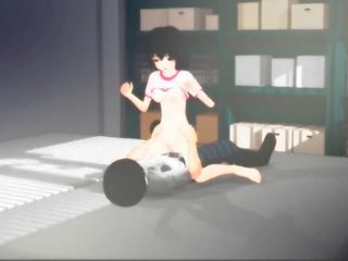 Remaja animasi menunggangi sebuah dong