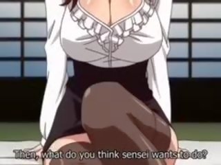 Gedraaid op romantiek anime film met ongecensureerde groot tieten, creampie