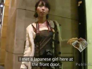 Japanese seductress fucks huge peter to stranger in Europe